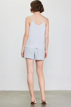 SKIES ARE BLUE Sleeveless Tops*Recycled Double Strap Cami Dovegrey