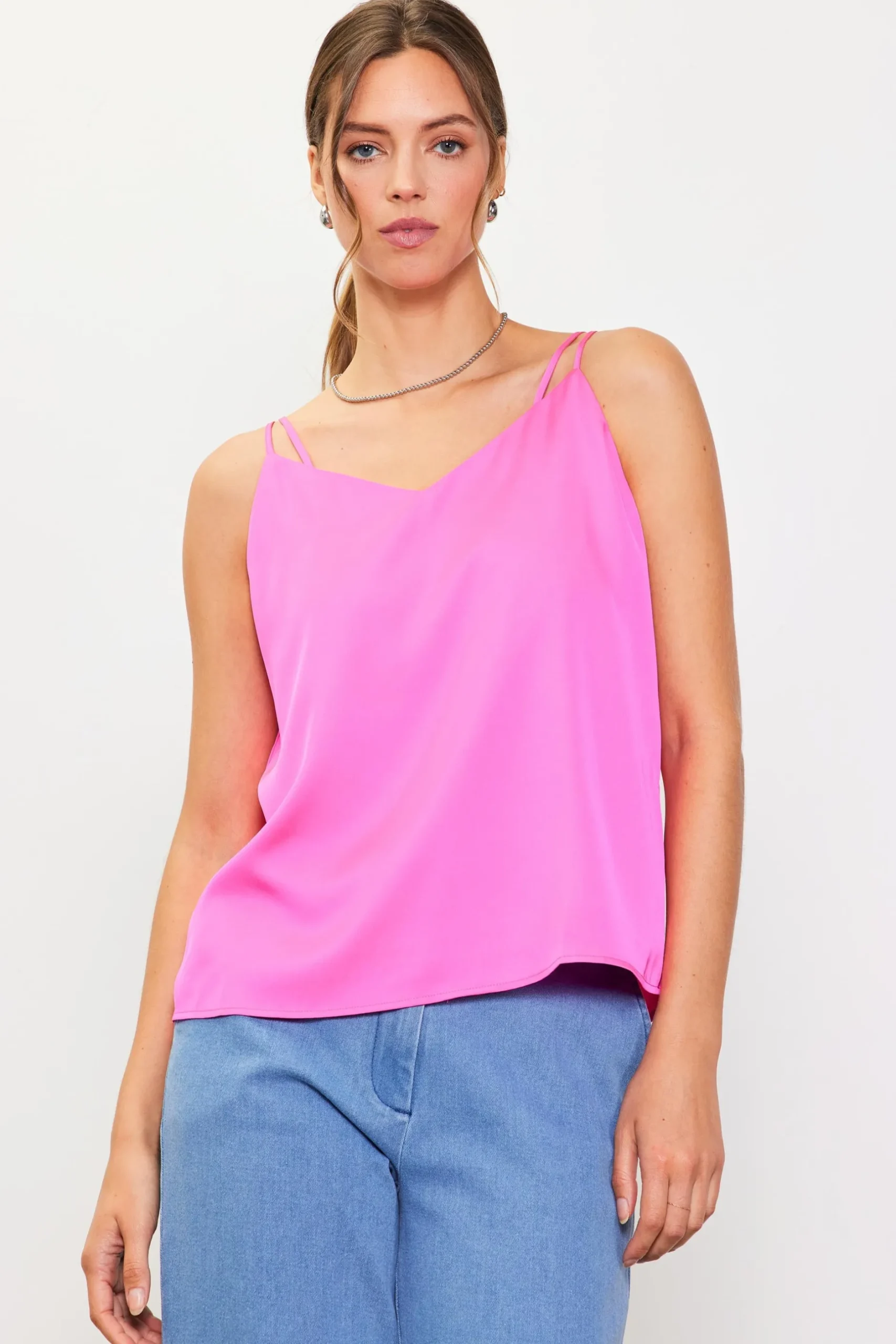SKIES ARE BLUE Sleeveless Tops*Recycled Double Strap Cami Prettyinpink