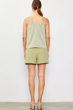 SKIES ARE BLUE Sleeveless Tops*Recycled Double Strap Cami Sage