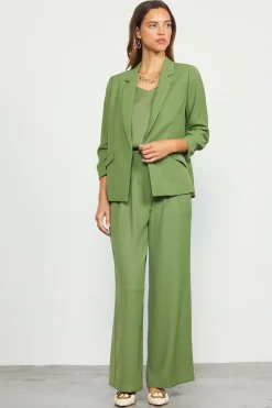 SKIES ARE BLUE Blazers*Recycled Shirred Sleeve Blazer Olive