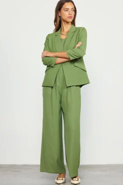 SKIES ARE BLUE Blazers*Recycled Shirred Sleeve Blazer Olive