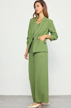 SKIES ARE BLUE Blazers*Recycled Shirred Sleeve Blazer Olive