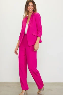 SKIES ARE BLUE Blazers*Recycled Shirred Sleeve Blazer Berrypink