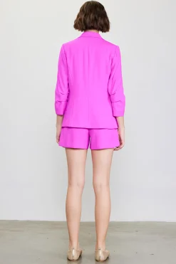 SKIES ARE BLUE Blazers*Recycled Shirred Sleeve Blazer Roseviolet
