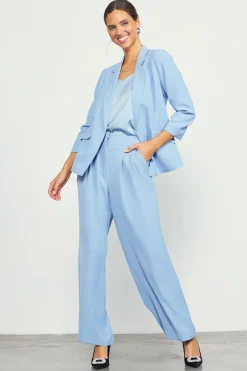 SKIES ARE BLUE Blazers*Recycled Shirred Sleeve Blazer Dustyblue