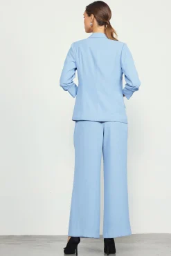 SKIES ARE BLUE Blazers*Recycled Shirred Sleeve Blazer Dustyblue