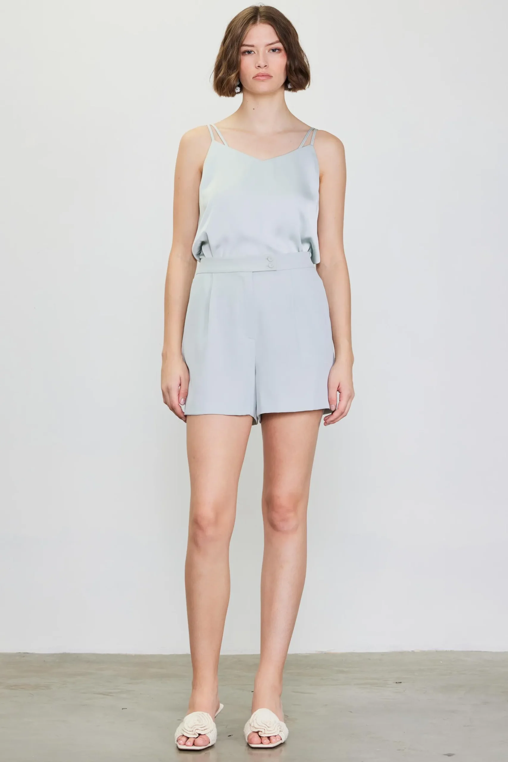 SKIES ARE BLUE Shorts*Recycled Tailored Shorts Dovegrey