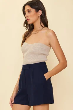 SKIES ARE BLUE Shorts*Recycled Tailored Shorts Navy