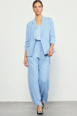 SKIES ARE BLUE Pants*Recycled Wide Leg Pants Dustyblue