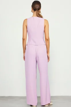 SKIES ARE BLUE Pants*Recycled Wide Leg Pants Dustylilac