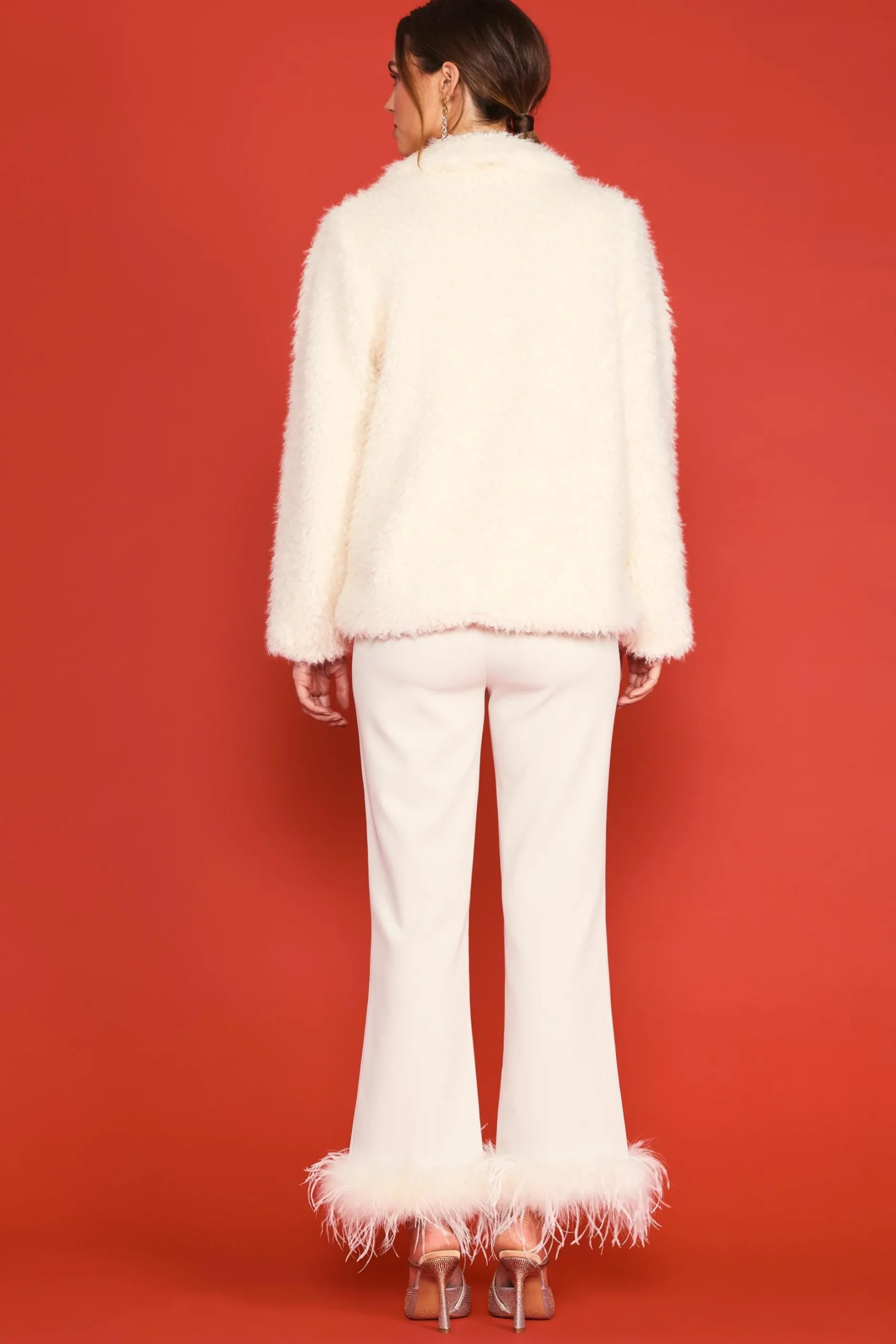 SKIES ARE BLUE Outerwear*Relaxed Fit Sherpa Jacket Cream