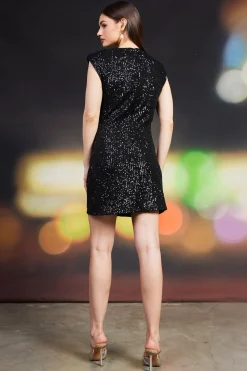 SKIES ARE BLUE Mini Dresses*Sequin Mini Dress Black