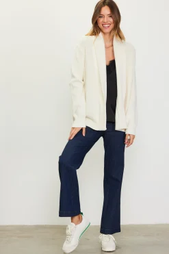 SKIES ARE BLUE Long Sleeve Tops|Sweaters*Shawl Collar Sweater Cardigan Offwhite