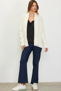 SKIES ARE BLUE Long Sleeve Tops|Sweaters*Shawl Collar Sweater Cardigan Offwhite