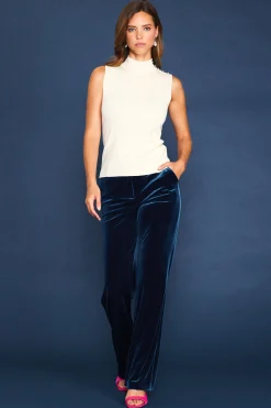 SKIES ARE BLUE Sleeveless Tops*Sleeveless Mock Neck Jewel Detail Top Offwhite