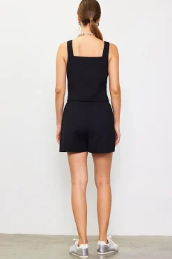 SKIES ARE BLUE Shorts*Tailored Pintuck Shorts Black