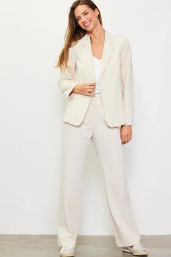 SKIES ARE BLUE Blazers*Tailored Single Button Blazer Cream