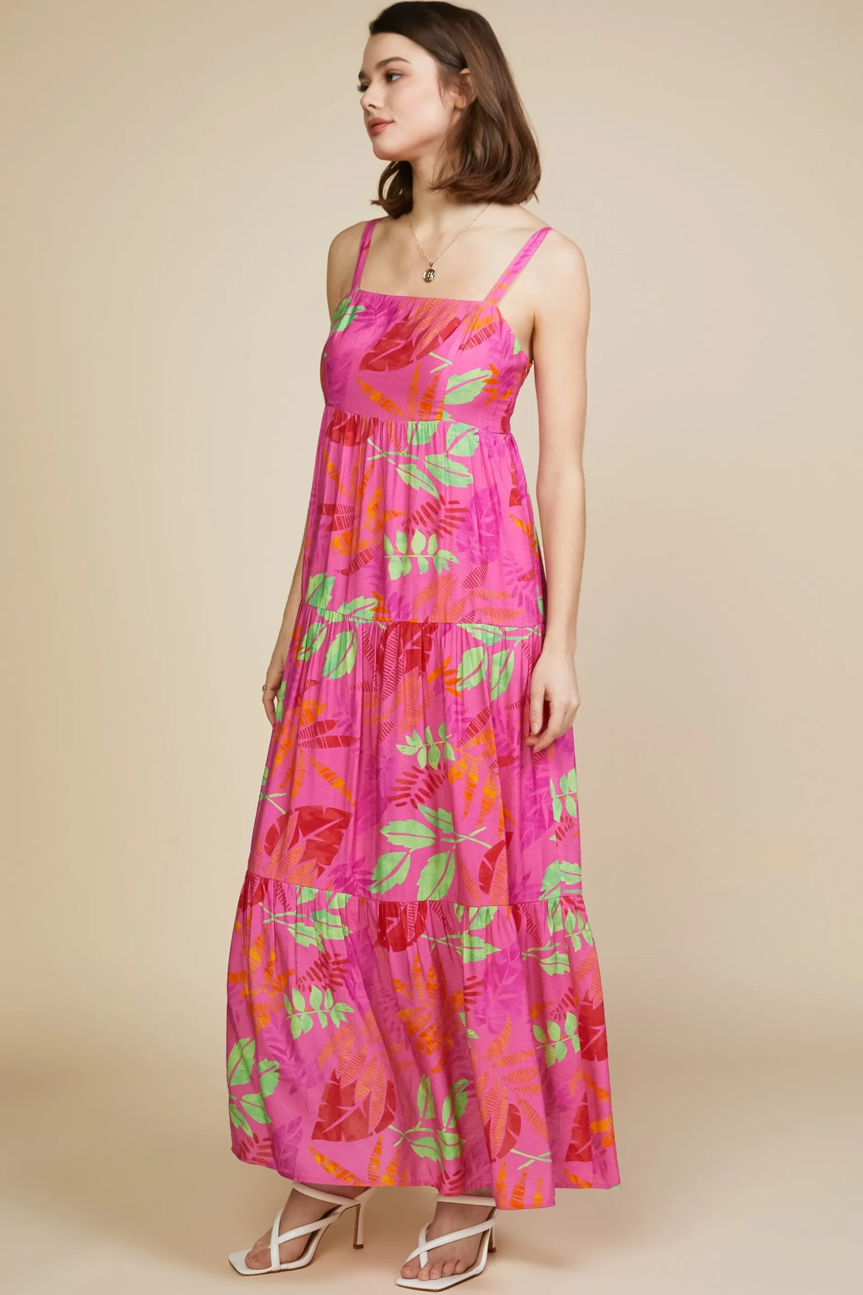SKIES ARE BLUE Maxi Dresses*Tropical Print Maxi Dress Prettyinpink