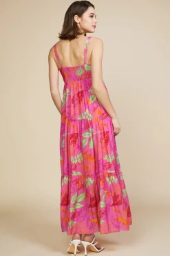 SKIES ARE BLUE Maxi Dresses*Tropical Print Maxi Dress Prettyinpink