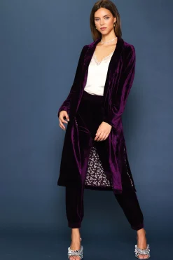 SKIES ARE BLUE Pants*Velvet Jogger Pants Plumpurple