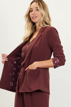 SKIES ARE BLUE Blazers*Welt Pocket Blazer Chocolate