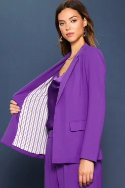SKIES ARE BLUE Blazers*Welt Pocket Blazer Grape