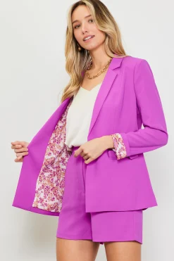 SKIES ARE BLUE Blazers*Welt Pocket Blazer Mulberry