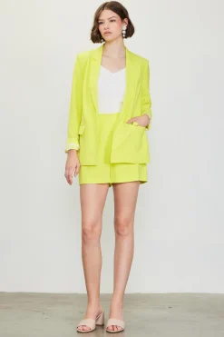 SKIES ARE BLUE Blazers*Welt Pocket Blazer Limeyellow